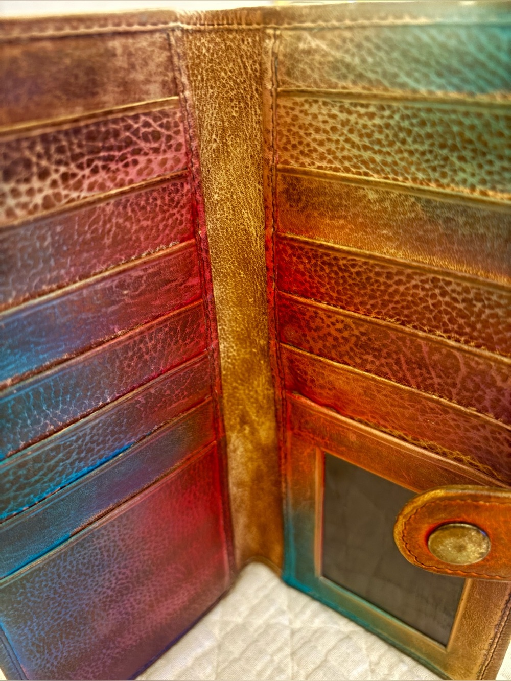 ANUSCHKA HAND-PAINTED LEATHER WALLET - Picture 10 of 12
